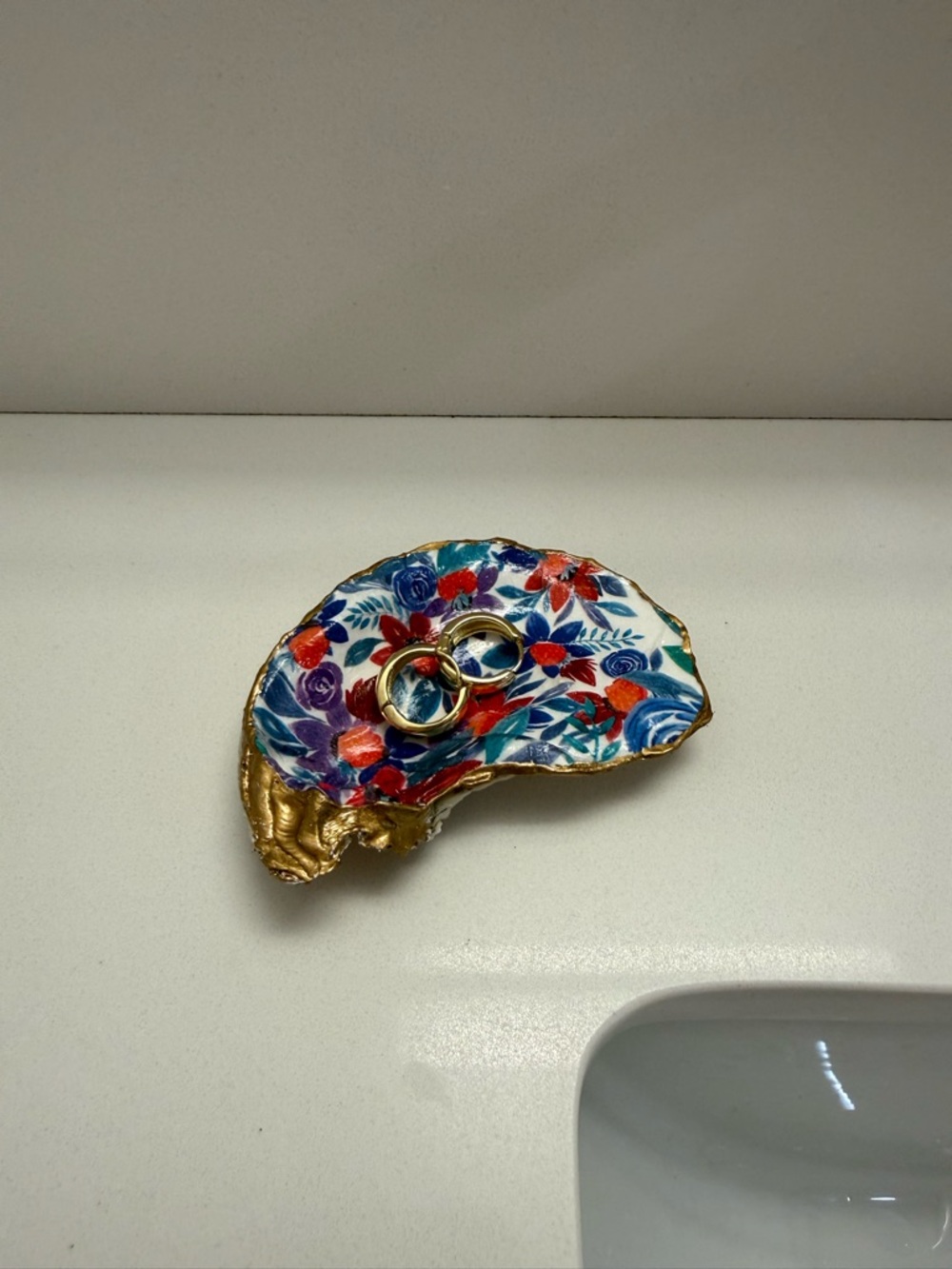 Handmade Jewelry Dish with Gold leaf dipped Edge